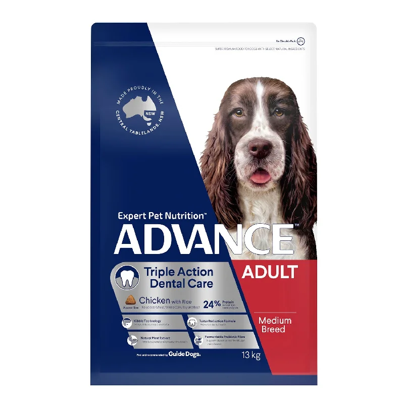 - Dog food discountsAdvance Medium Breed Dental Chicken & Rice Adult Dry Dog Food 13kg
