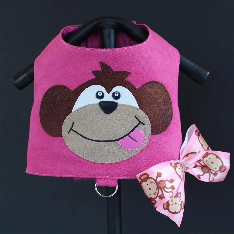 - Organic cotton dog bibsMommy's Little Monkey Fuchsia Dog Harness Vest