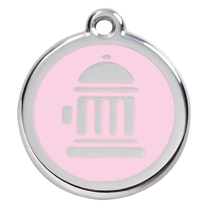 - Pet tear stain cleaning wipesStainless Steel And Enamel Fire Hydrant Pink Dog ID Tag