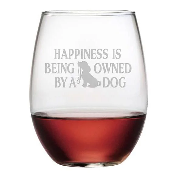 - Winter dog thick down jacketOwned By A Dog Stemless Wine Glasses, Set Of 4