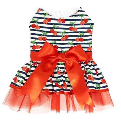 Classification by season or weather:Cherry Stripe Harness Dress with Matching Leash