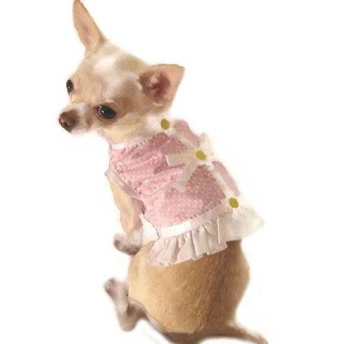 - Winter warm clothes for short-haired dogsPink Delicate Daisy Dog Harness Vest Set
