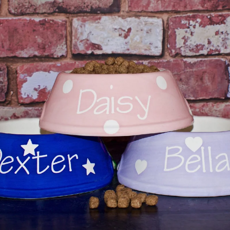 - Cat anti-jump window safety netPersonalised Ceramic Slanted Polka Dots Dog Bowls