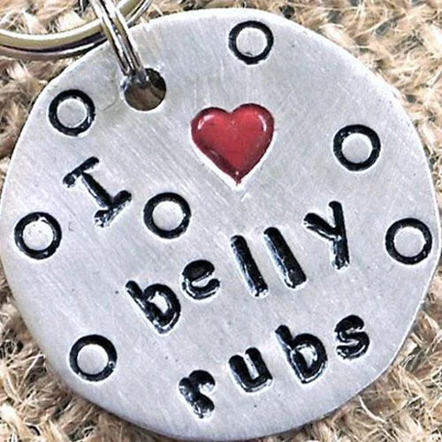 - Cat stress soothing sprayI Love Belly Rubs Dog ID Tag