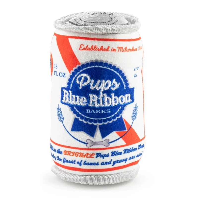- Plush pet toy selectionPups Blue Ribbon Can Dog Toy