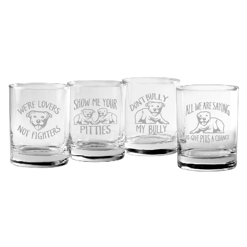 - ​​Christmas pet Christmas clothingPit Bull Assortment Rock Glasses, Set Of 4