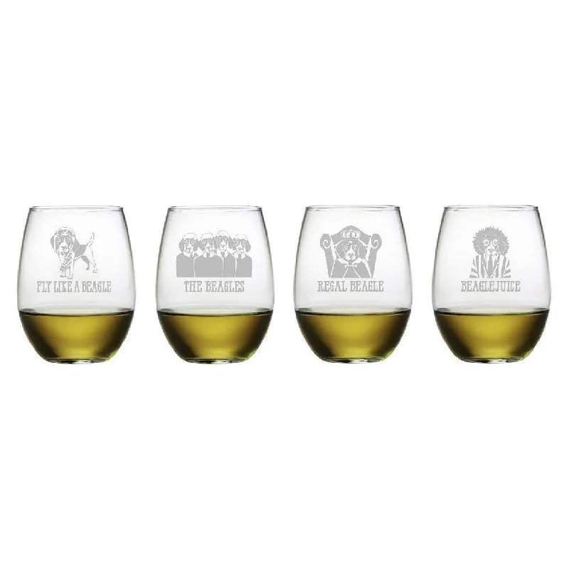 - Natural latex pet mattressBeagle Assortment Stemless Wine Glasses, Set Of 4