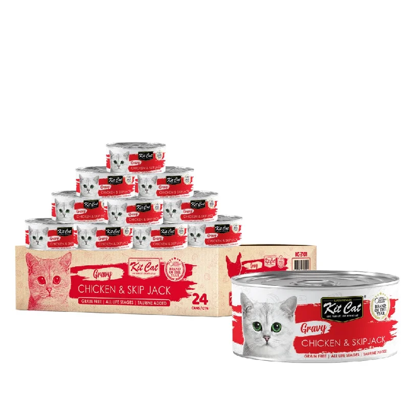    - Where to buy imported cat food  [CTN OF 24] Kit Cat Gravy Cat Canned Food - Chicken & Skipjack (70g)