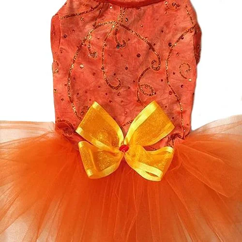 - Cat hair ball removal and hair removal creamTangerine Glitter Tutu Dog Dress