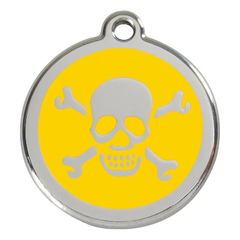 - Degradable pet feces bagStainless Steel And Enamel Skull And Crossbones Yellow Dog ID Tag - Degradable pet feces bagStainless Steel And Enamel Skull And Crossbones Yellow Dog ID Tag