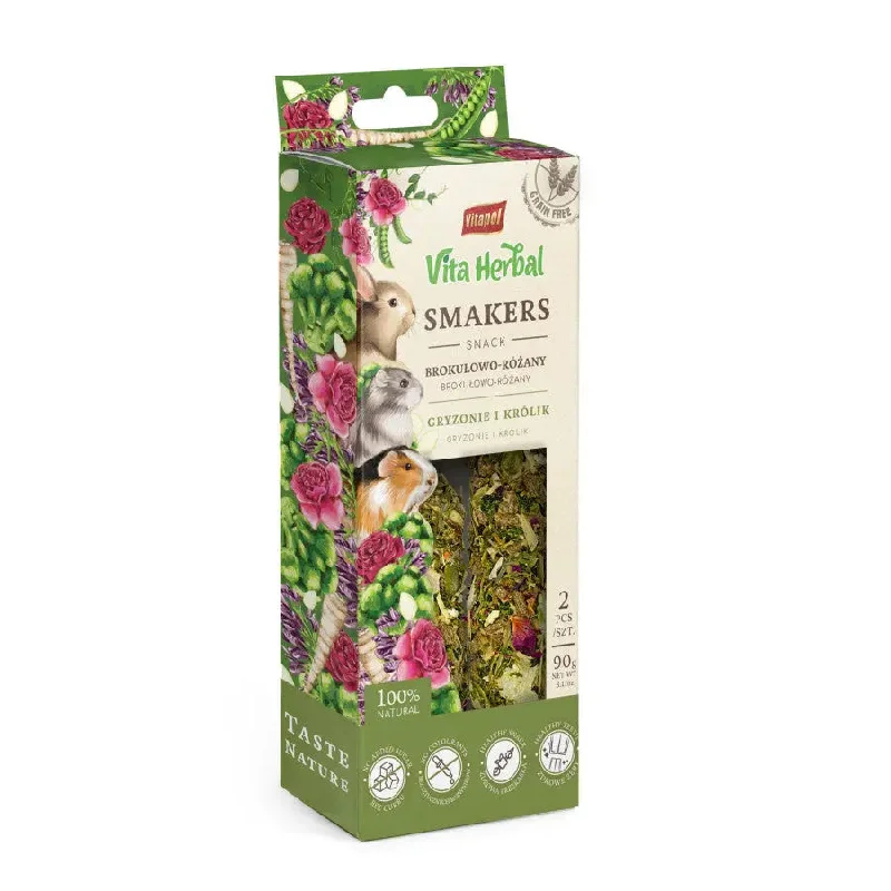 - Pet vitamin complex nutrition tabletsA & E Cages Vitapol Vita Herbal Smakers Broccoli-Rose Small Animal Treat 2 pk