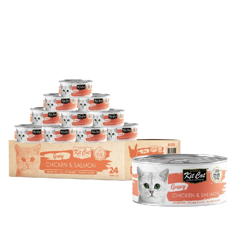    - Wholesale cat food prices  [CTN OF 24] Kit Cat Gravy Cat Canned Food - Chicken & Salmon (70g)