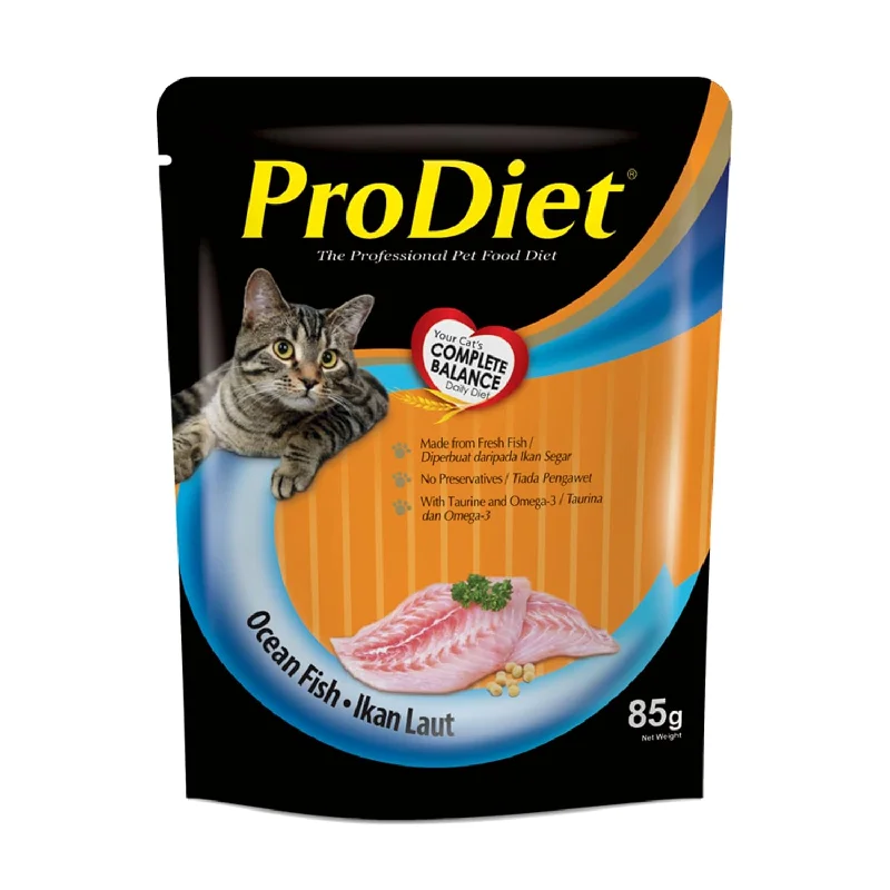    - How is Bricky cat food?  ProDiet Ocean Fish Wet Cat Food - 85 gm