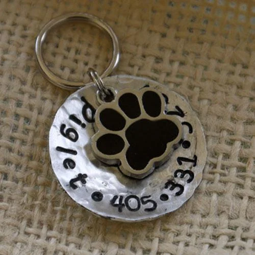 - Remote interactive pet feederPiglet Paw Domed Dog ID Tag