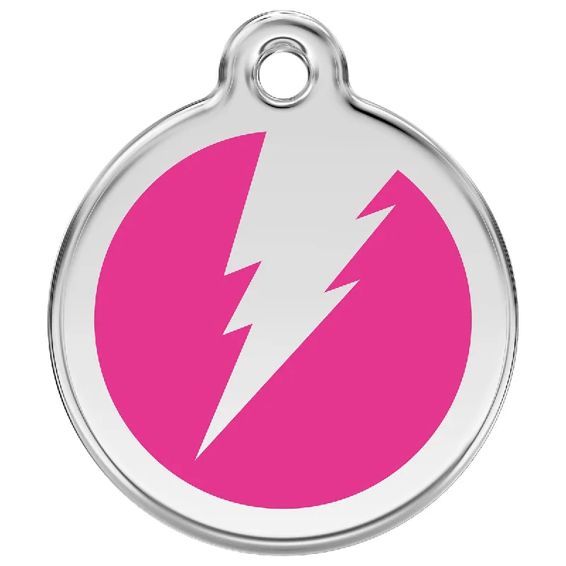 - Teething and chewing toys for puppiesStainless Steel And Enamel Flash Hot Pink Dog ID Tag