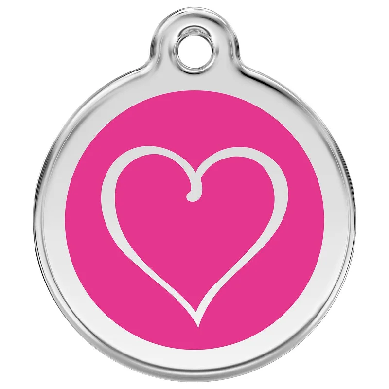 - Dog anti-slip matStainless Steel And Enamel Tribal Heart Hot Pink Dog ID Tag