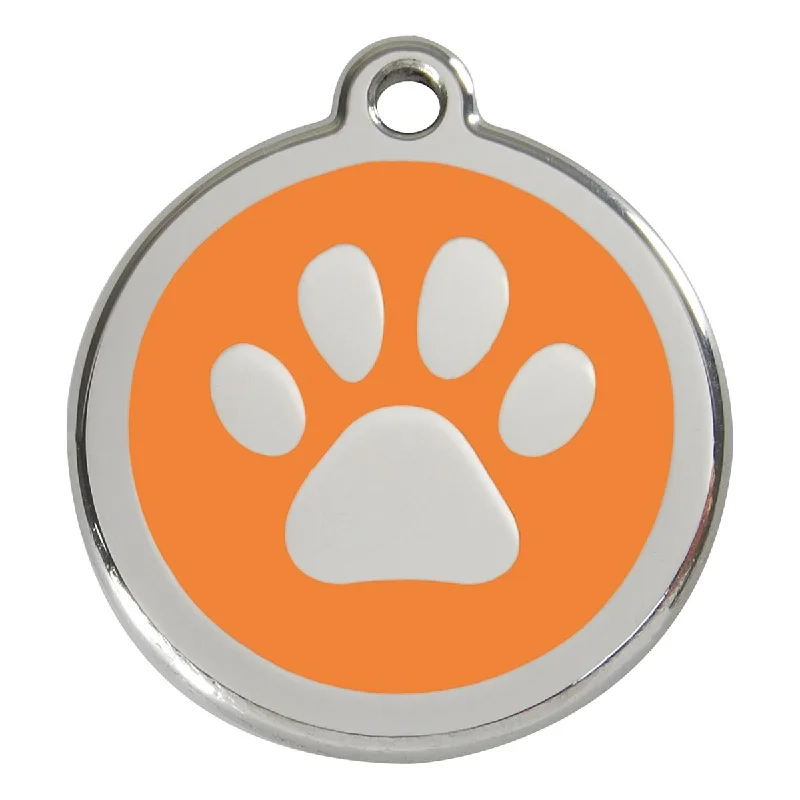 - Pet water dispenser UV sterilization versionStainless Steel And Enamel Paw Print Orange Dog ID Tag