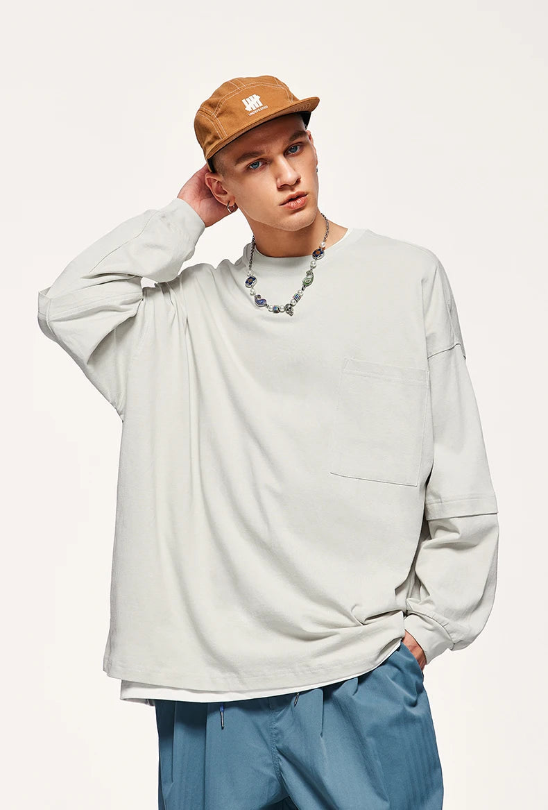 - Car dog seat beltPocket Layered Sleeve Basic Sweatshirt