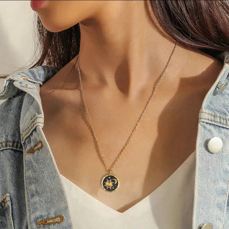 - Deodorizing cat litter tofu litterSun Moon Charm Necklace