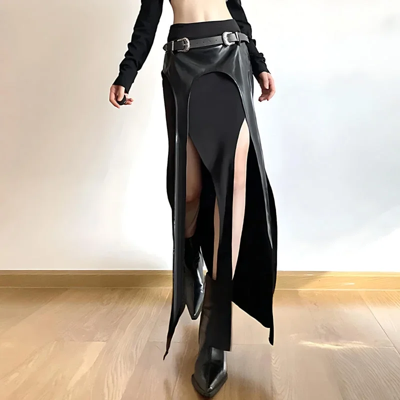- Cat anti-jump window safety netGoth Double Slit Maxi Skirt