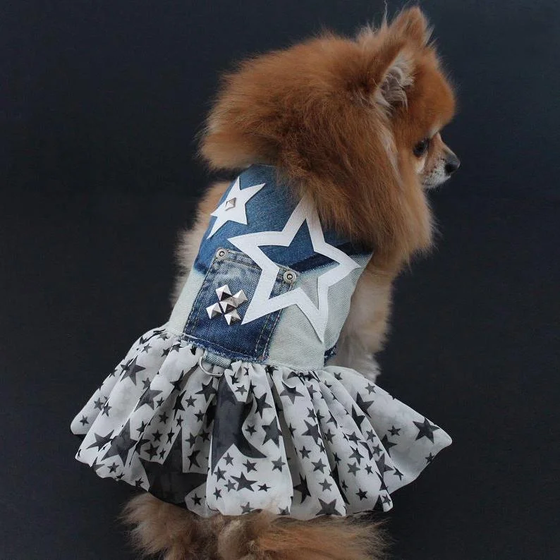 ---Limited Edition Super Starlet Denim Dog Dress