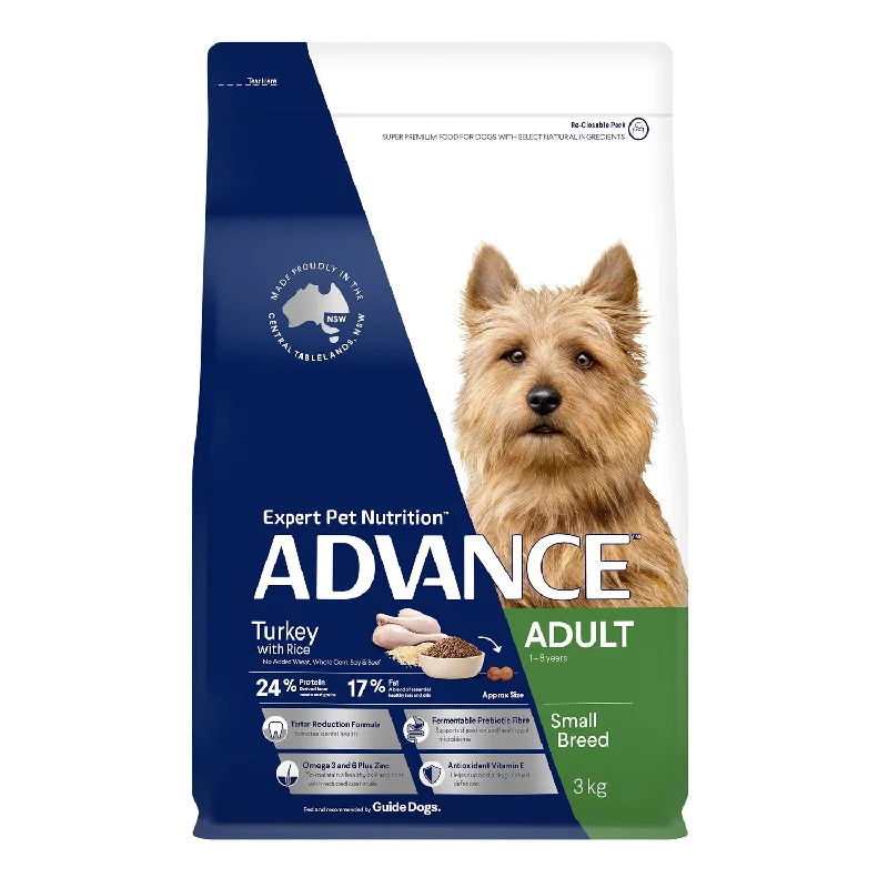 - Dog food recommendations for multi-dog householdsAdvance Small Breed Turkey & Rice Adult Dry Dog Food