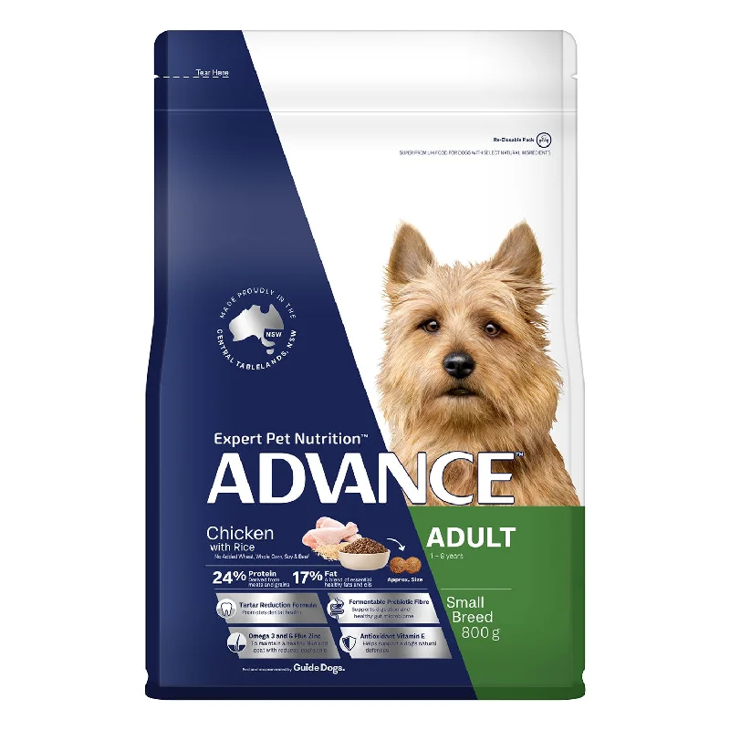 - Food for sterilized dogsAdvance Small Breed Chicken & Rice Adult Dry Dog Food