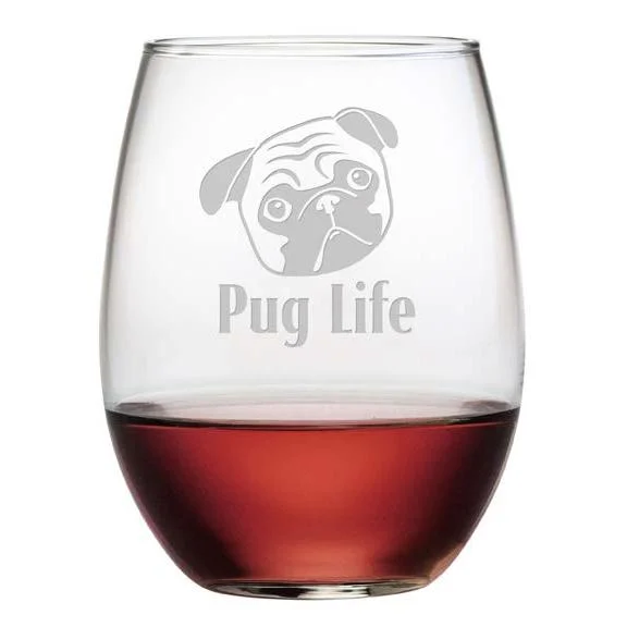  -Splash-proof food bowl AND Anti-choking slow food bowlPug Life Stemless Wine Glasses, Set Of 4