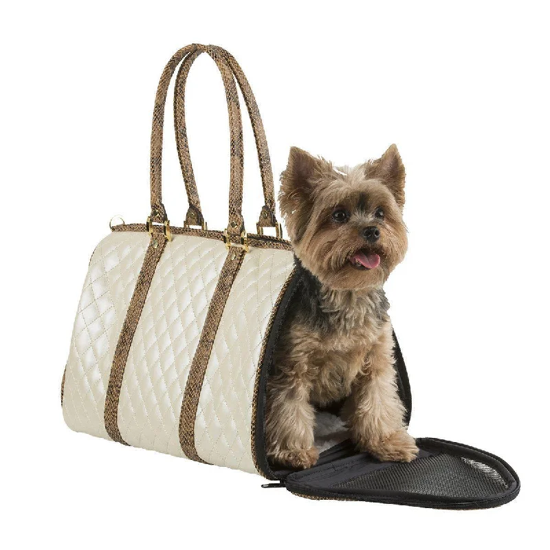 - ​​Christmas pet Christmas clothingPetote JL Duffel Dog Carrier Ivory Quilted