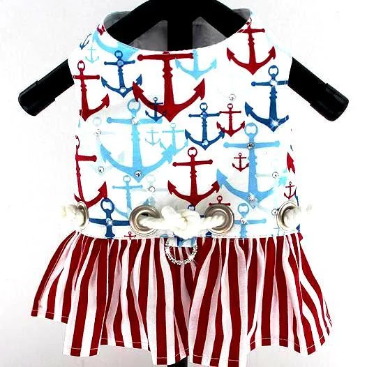 - Organic cotton dog bibsNautical Sailor Dog Harness Dress