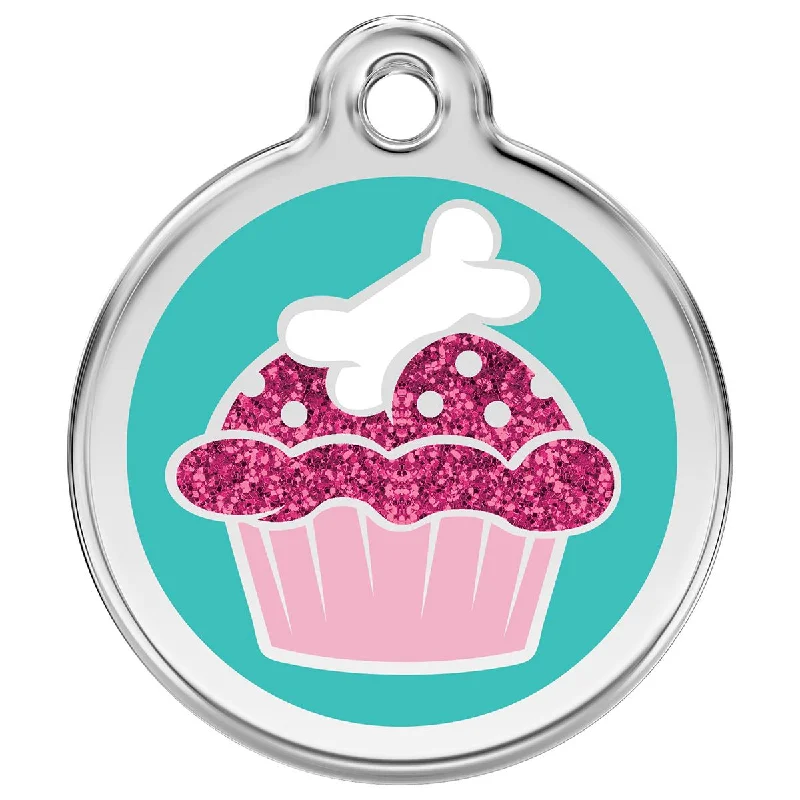 -Explosion-proof leash FOR LARGE dogsStainless Steel And Glitter Enamel Cupcake Dog ID Tag -Explosion-proof leash FOR LARGE dogsStainless Steel And Glitter Enamel Cupcake Dog ID Tag