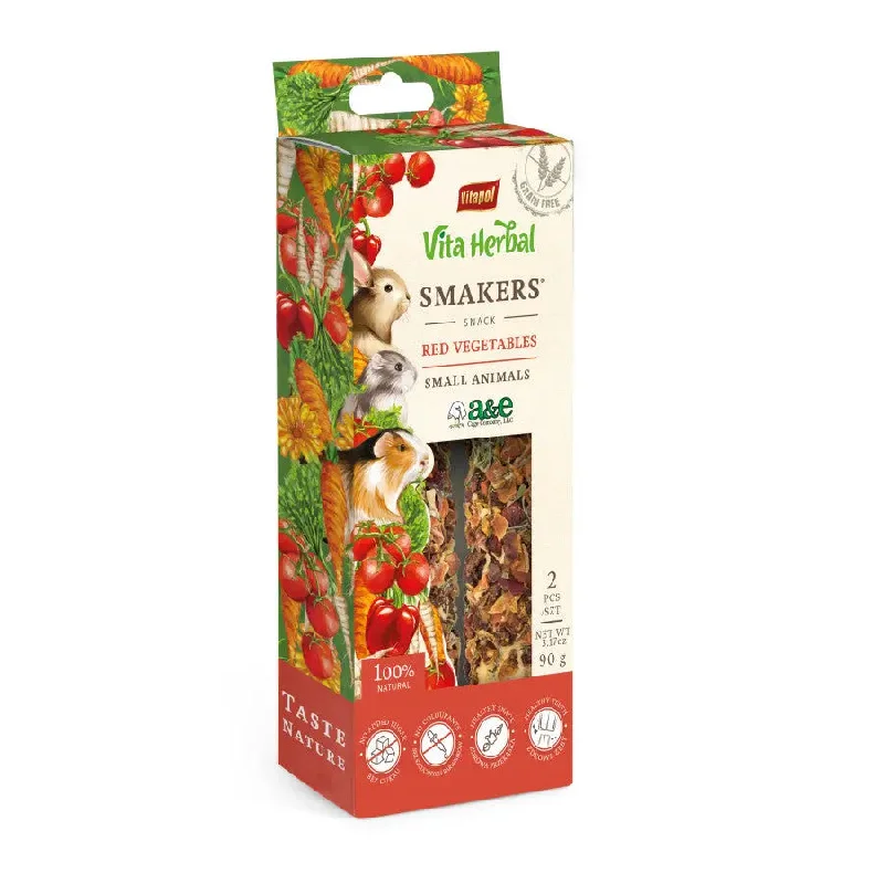 - Cat stress soothing sprayA & E Cages Vitapol Vita Herbal Smakers Red Vegetables Small Animal Treat 2 pk