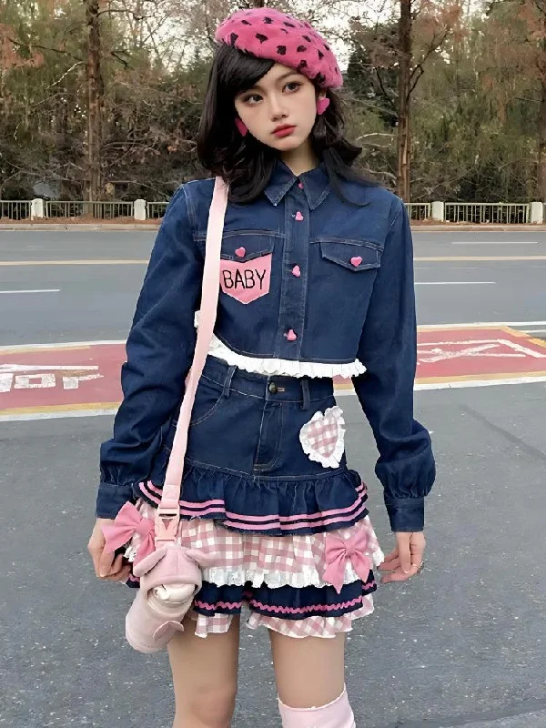- Hamster silent running wheel to prevent chewingKawaii Layered Denim Mini Skirt
