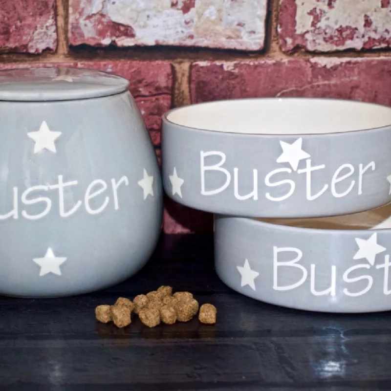 - Automatic induction pet water dispenserPersonalised Ceramic Polka Dots Dog Bowls & Treat Jar Set