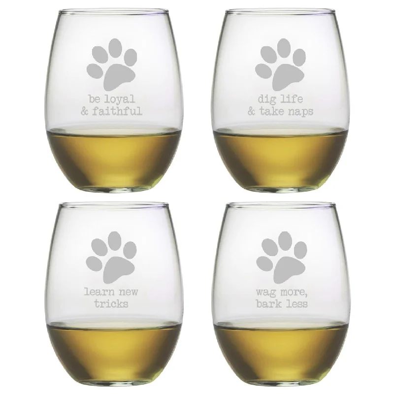  -Anti-slip claw protection raincoat FOR dogsDog Wisdom Stemless Wine Glasses, Set Of 4