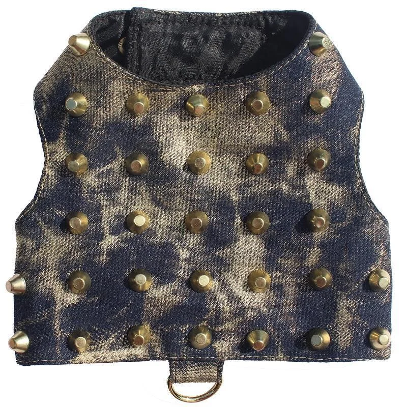 Pet ProductsGold Graffiti Denim Dog Harness Vest