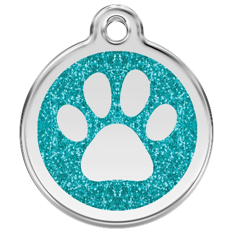 - Cat nail clippers with LED lightsStainless Steel And Glitter Enamel Paw Print Aqua Dog ID Tag - Cat nail clippers with LED lightsStainless Steel And Glitter Enamel Paw Print Aqua Dog ID Tag