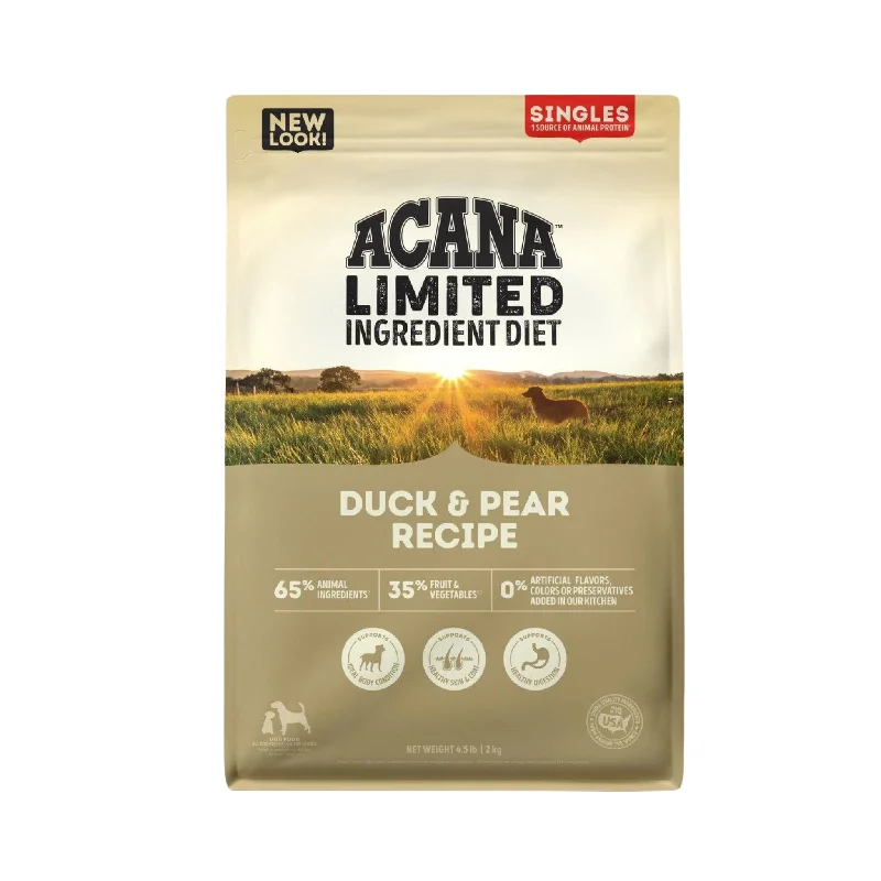 - Dog food helps the digestive systemAcana Limited Ingredient Duck & Pear Dry Dog Food