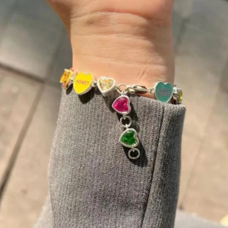 - Rabbit grass rack to prevent waste food boxY2K Colorful Heart Bracelet