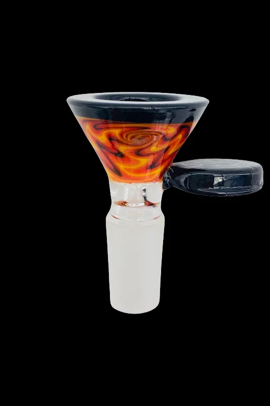 ---MAV Glass Flat Handle Full Wig Wag Cone Bong Bowl