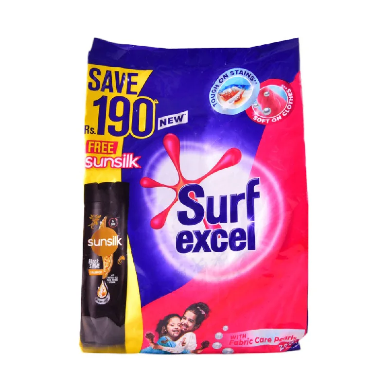 ---SURF EXCEL WASHING POWDER POUCH SAVE RS.190 SUNSILK SHAMPOO