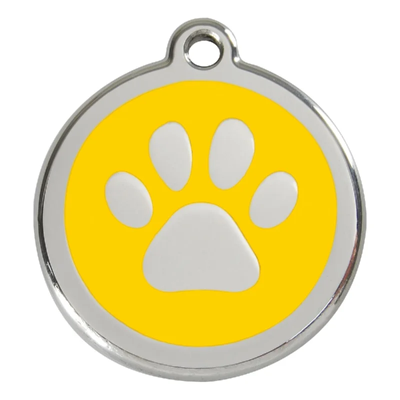 - Pet monitor with cameraStainless Steel And Enamel Paw Print Yellow Dog ID Tag