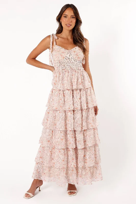 - Rabbit grass rack to prevent waste food boxKristah Maxi Dress - Peach Floral