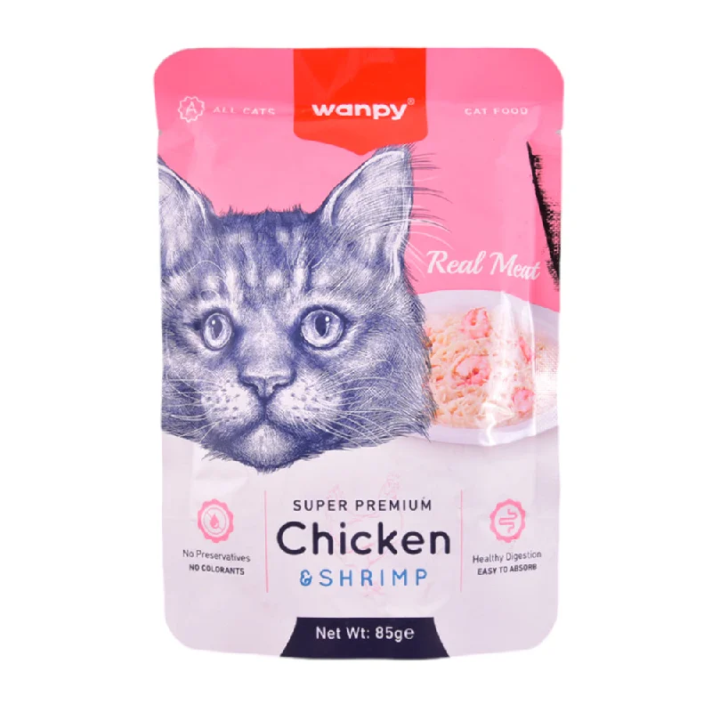 - Natural latex pet mattressWANPY ADULT CAT REAL MEAT CHICKEN & SHRIMP POUCH 85 GM