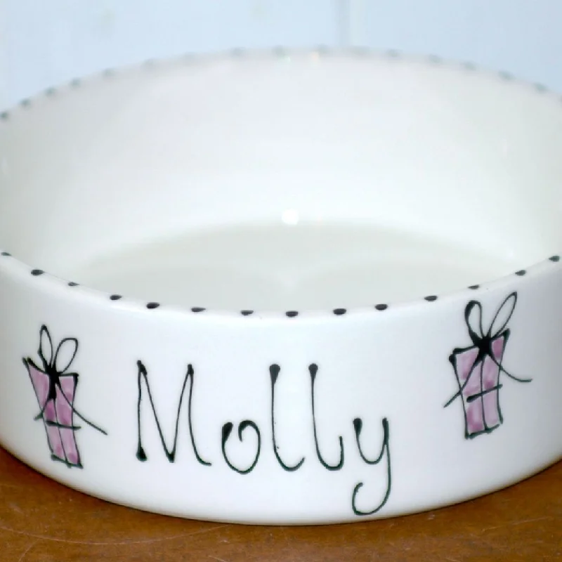 - Chinchilla cooling ice nest ceramic platePersonalised Ceramic Christmas Presents Dog Bowls