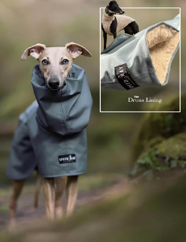 - Winter dog thick down jacketTHE ELSA Lightweight, Water Resistant, Whippet Raincoat - Sherpa Edition