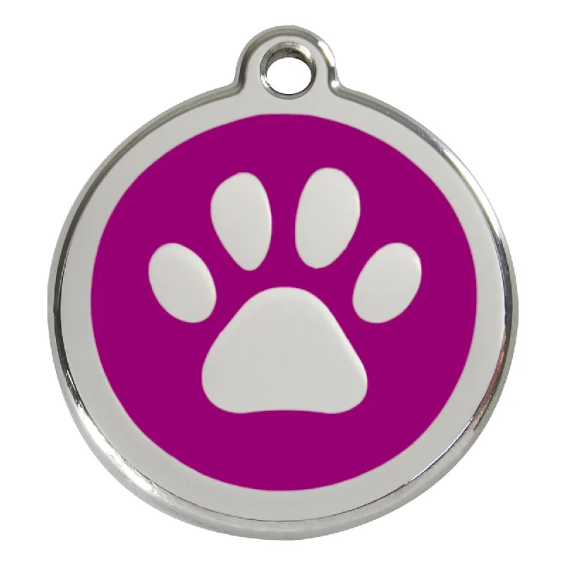 - Cat hair ball removal and hair removal creamStainless Steel And Enamel Paw Print Purple Dog ID Tag