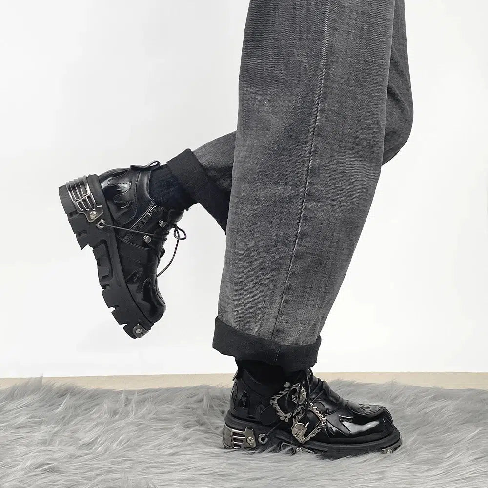  -Non-contact cat thermometerGrunge Fire Chunky Platform Shoes