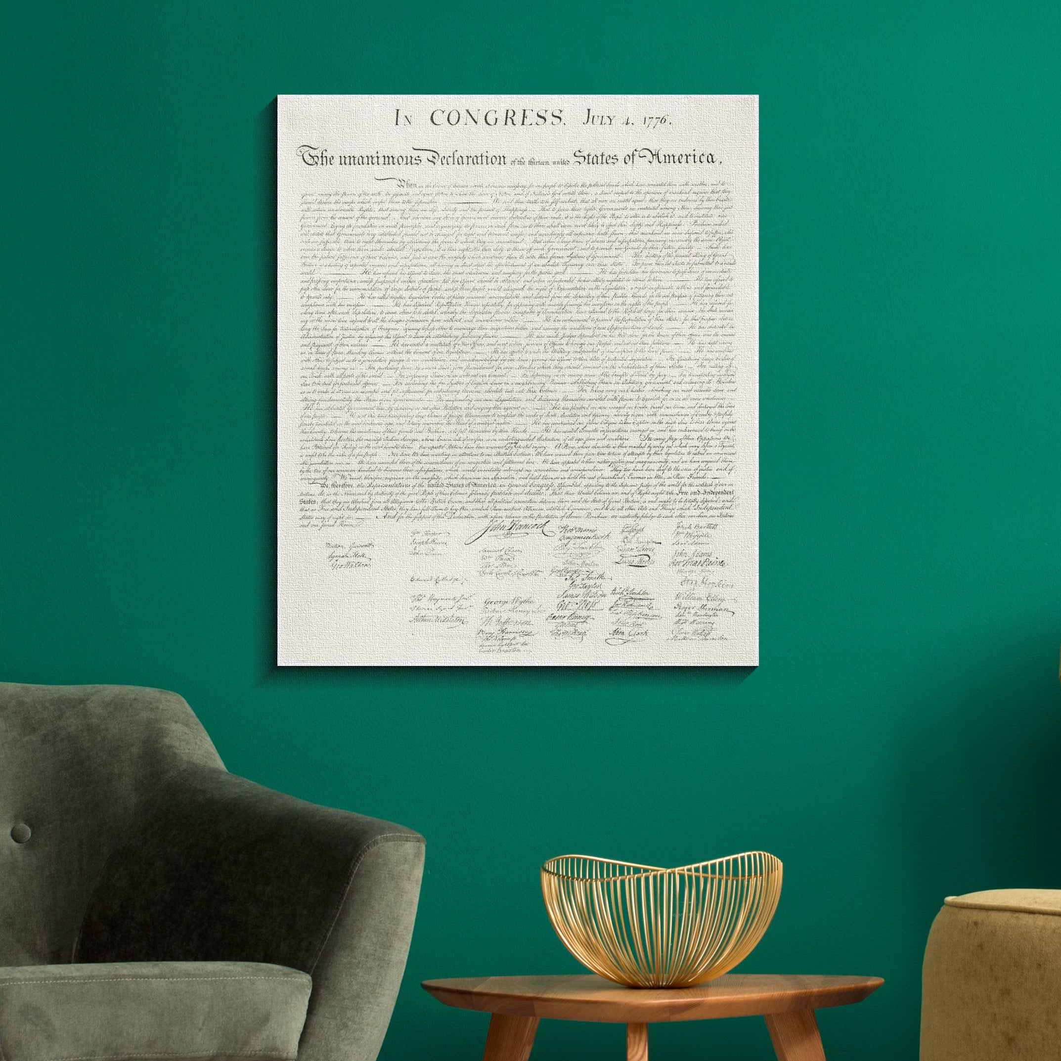 - Natural latex pet mattressDeclaration of Independence Canvas Print