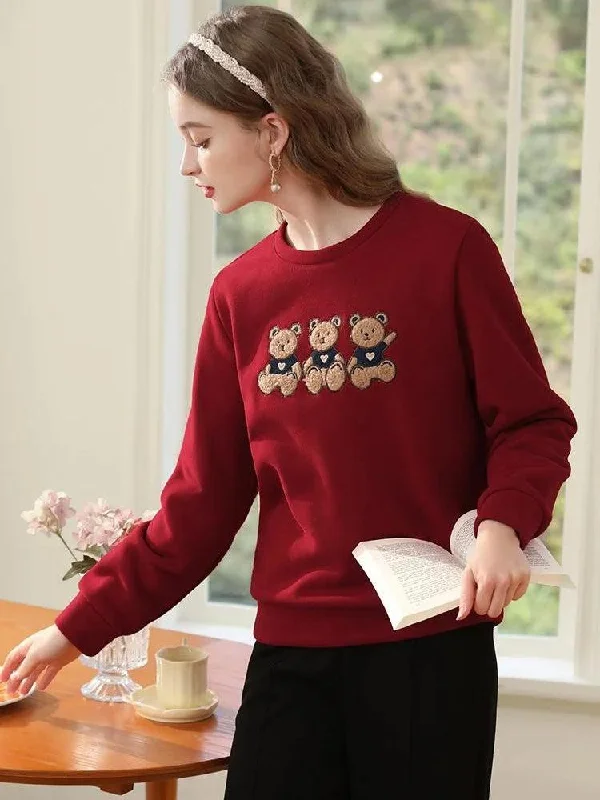 - Pet fence foldable indoorTeddy Bears Embroidered Sweatshirt